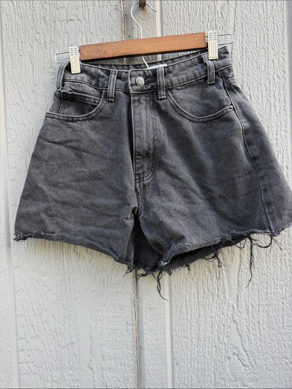 DISSH High-Rise Washed Black Denim Shorts Size: 6